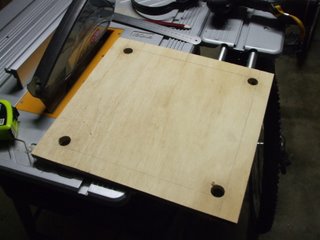 The lid - holes drilled ready to cut out the centre